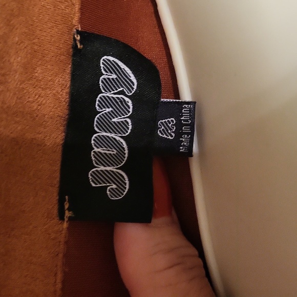 Tan Brown Faux Suede Western Jacket Fringes M - Picture 4 of 5